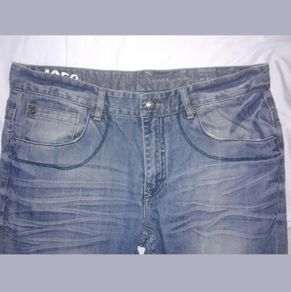 Blue Jeans Sz 38 Vintage Wash Distressed ECKO - Picture 3 of 8